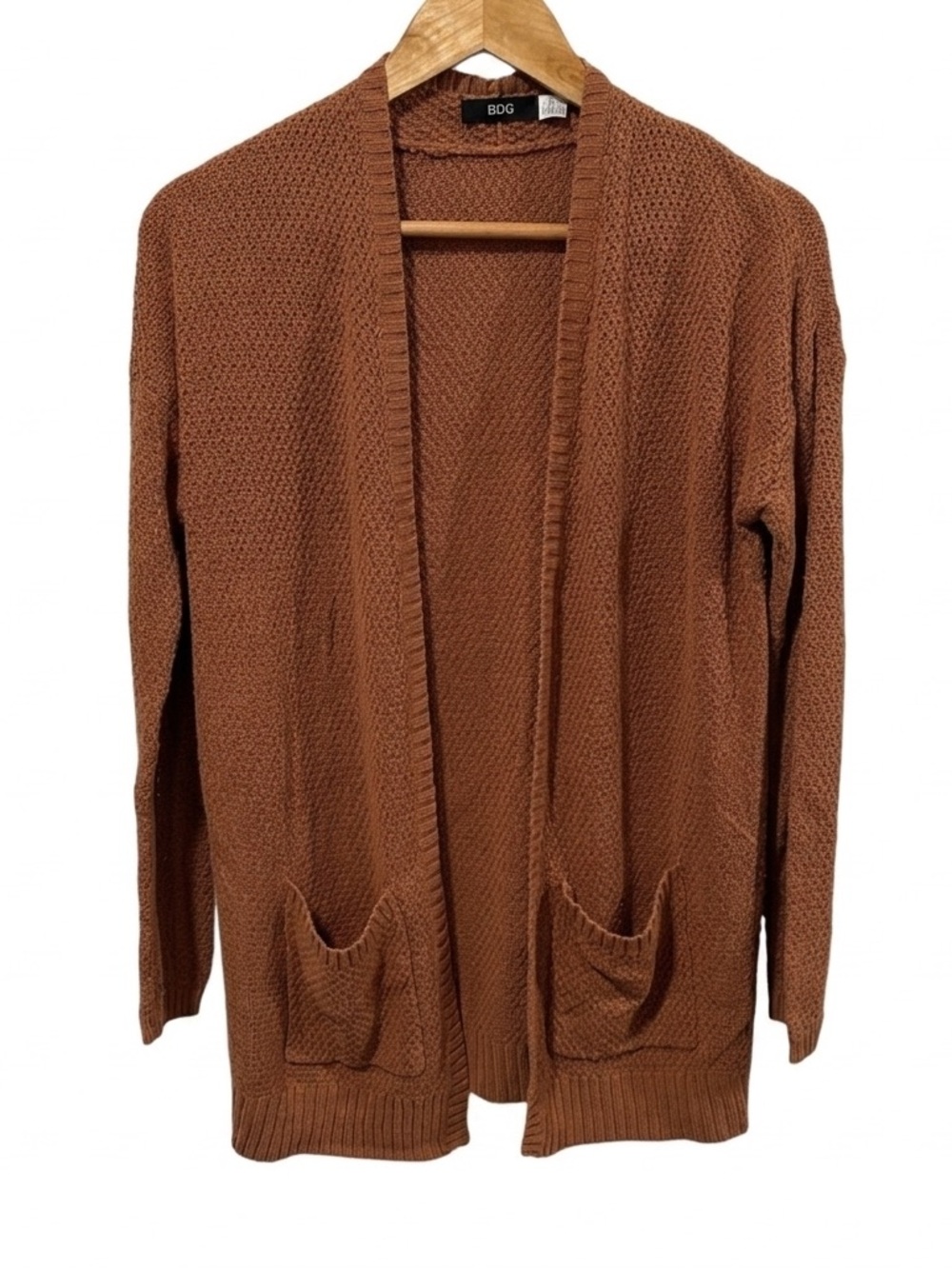 BDG Women’s Rust Open-Front Cardigan Size Small